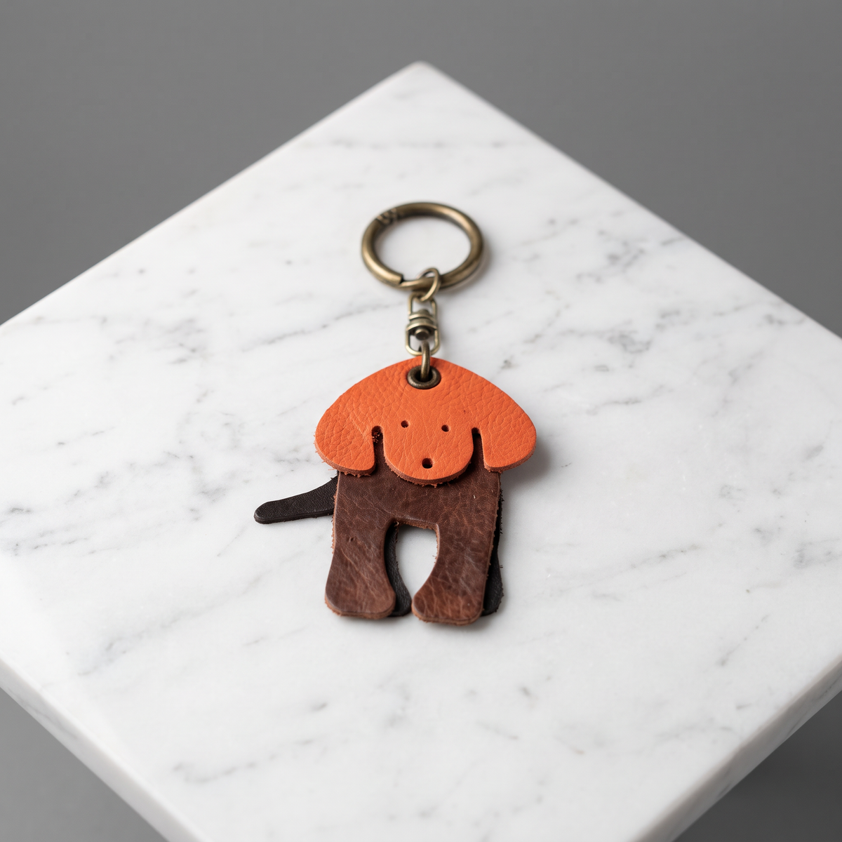 Dog Leather Keychain