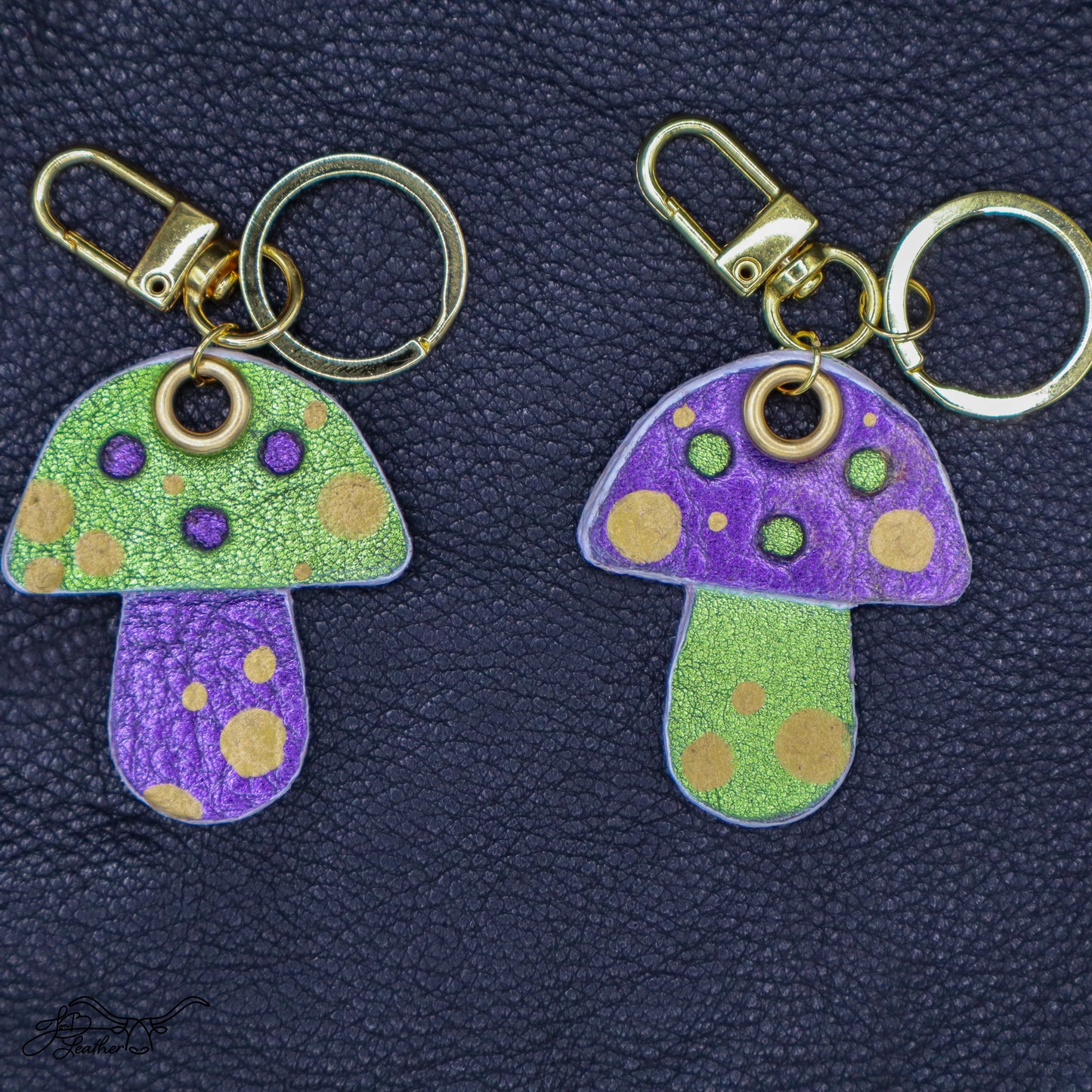Mushroom Keychain - Jon B Leather