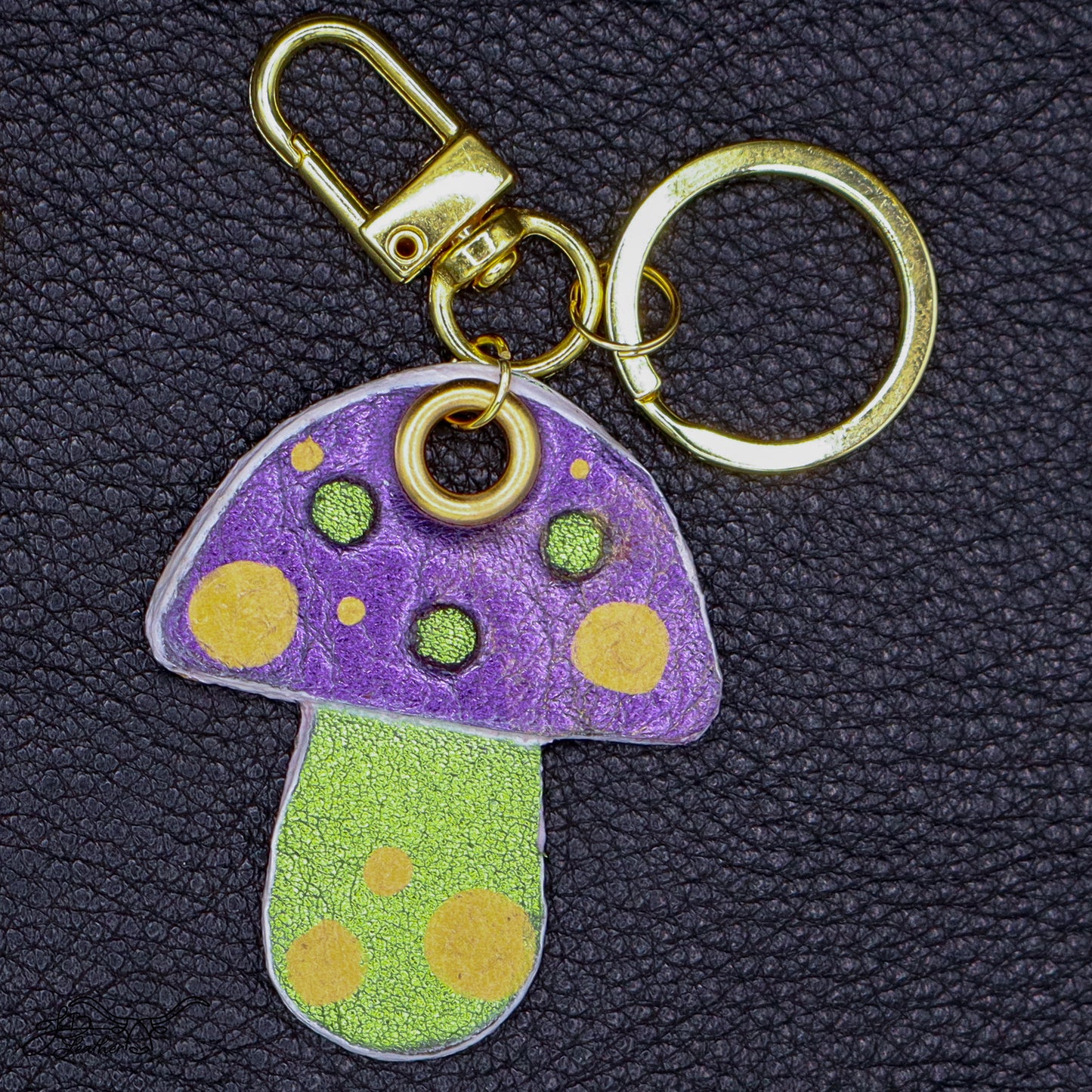 Mushroom Keychain - Jon B Leather