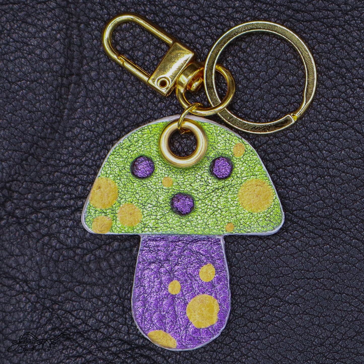 Mushroom Keychain - Jon B Leather