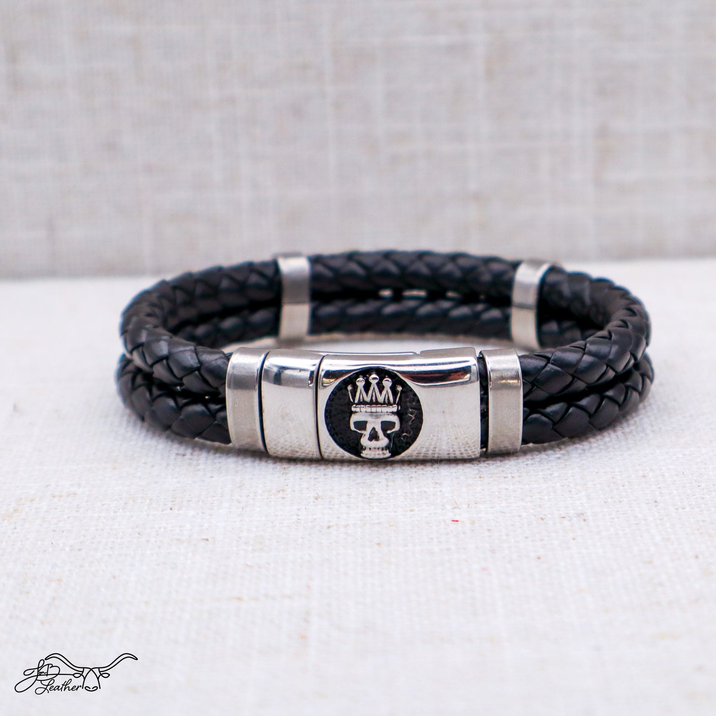 Skull King Bracelet Magnetic - Jon B Leather