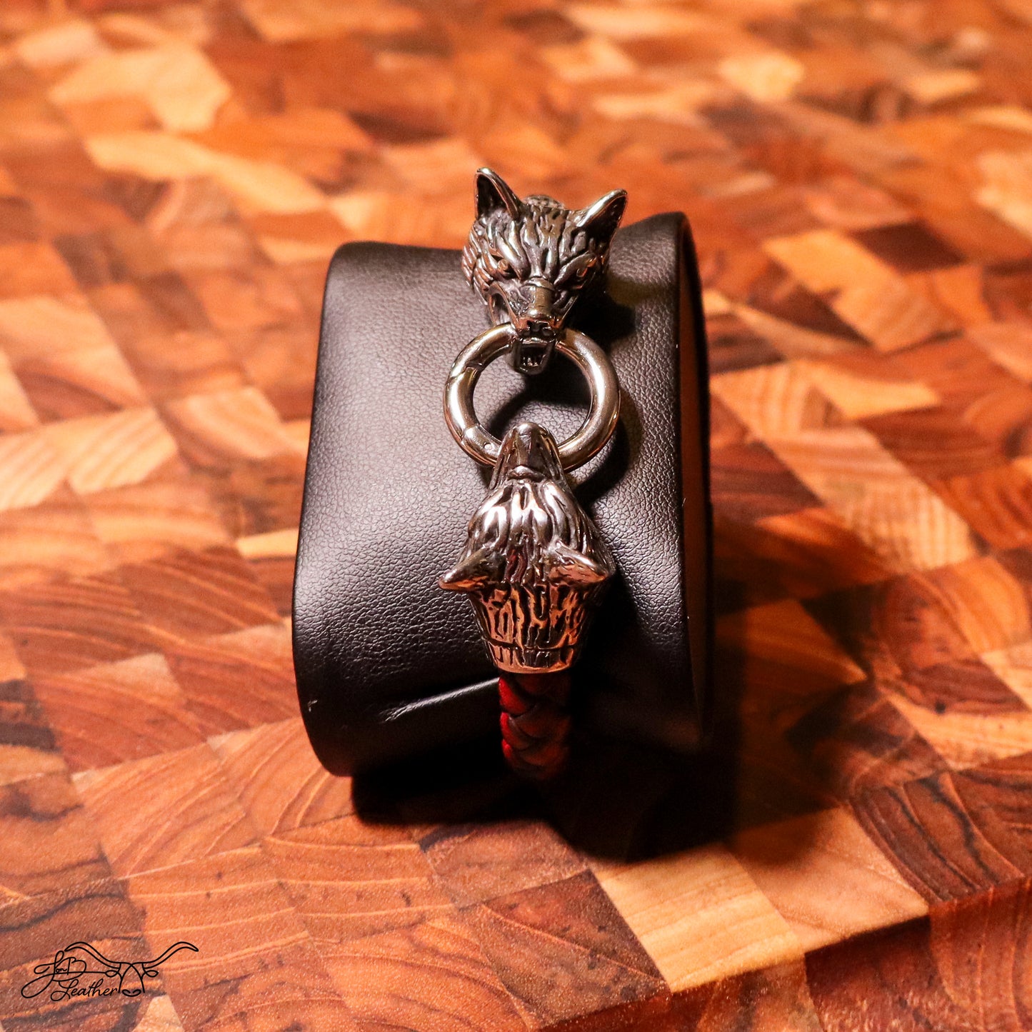 Wolf Bracelet - Jon B Leather