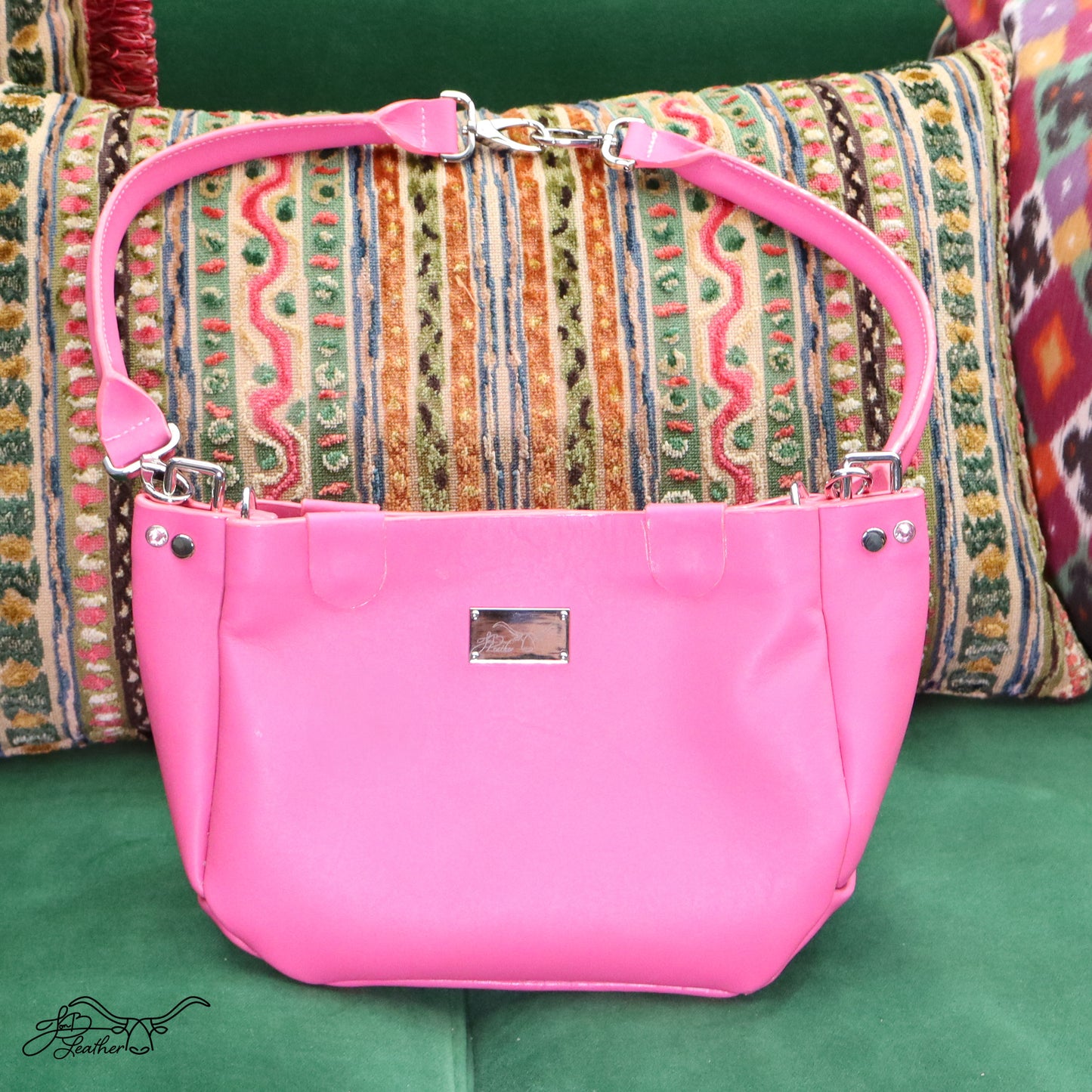 Tufted Handbag with convertible strap - Jon B Leather