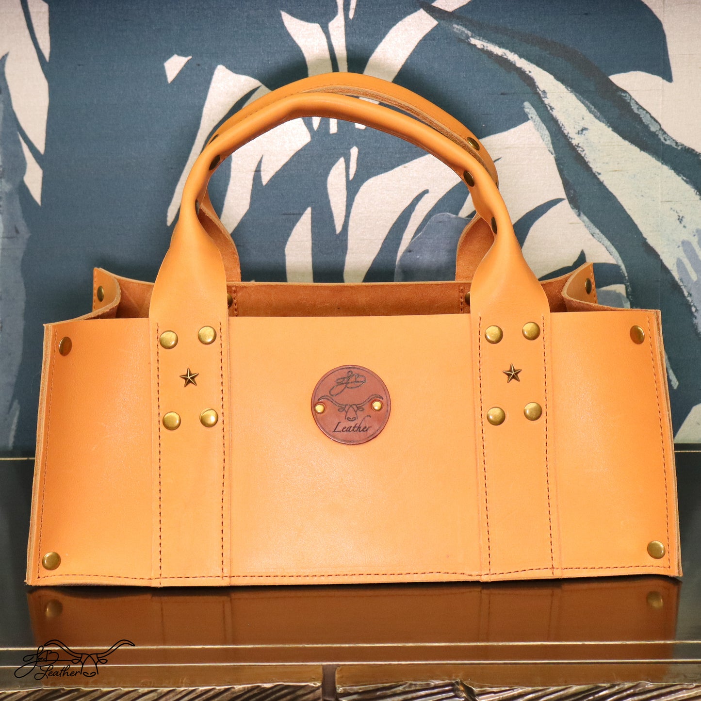 Squat Tote Organization Basket - Jon B Leather