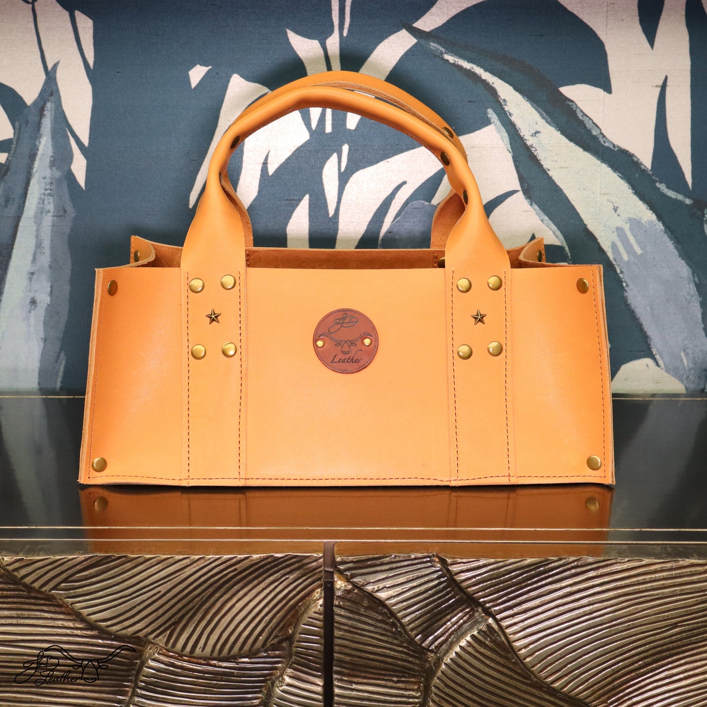 Squat Tote Organization Basket - Jon B Leather