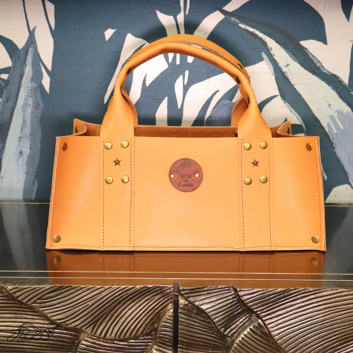 Squat Tote Organization Basket - Jon B Leather