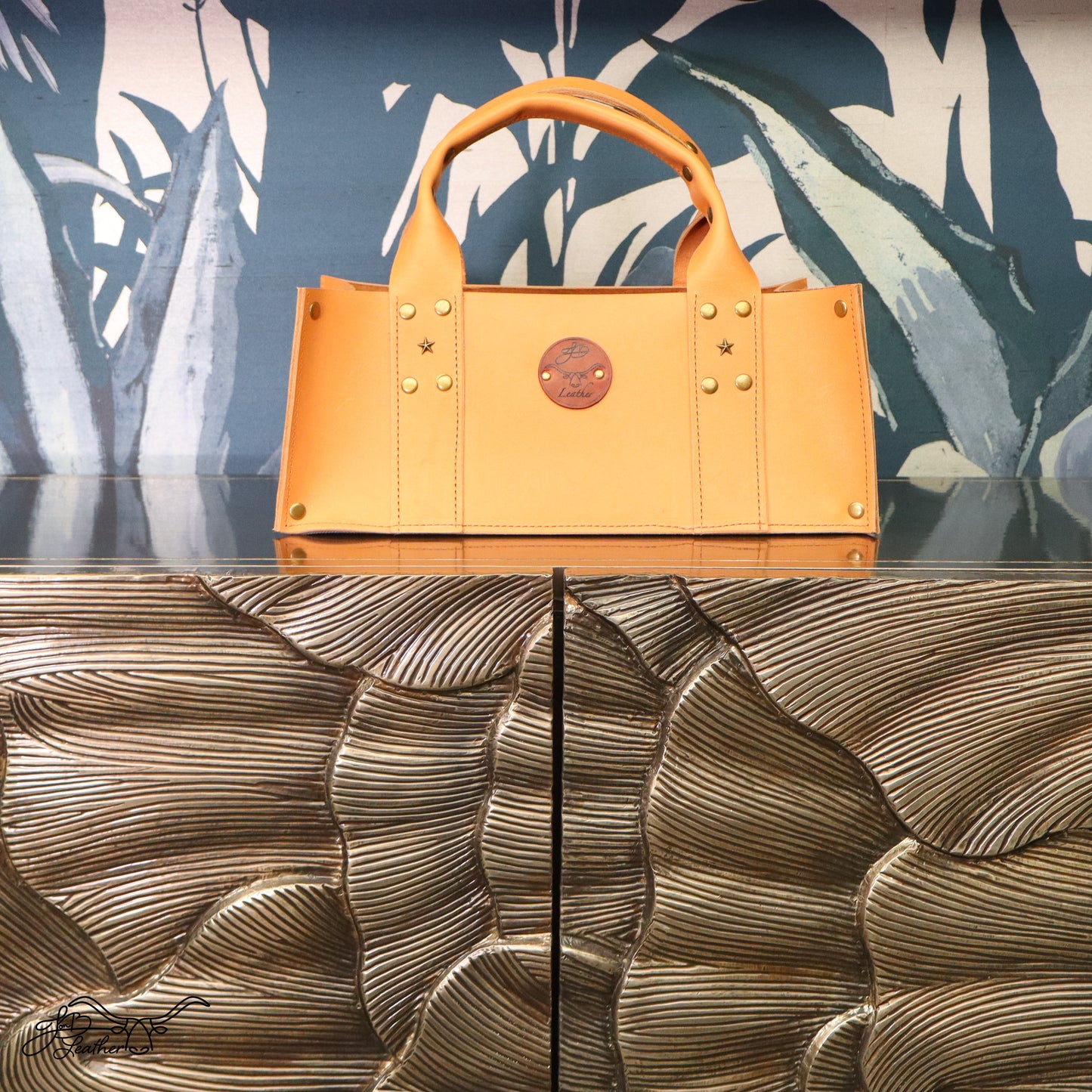 Squat Tote Organization Basket - Jon B Leather