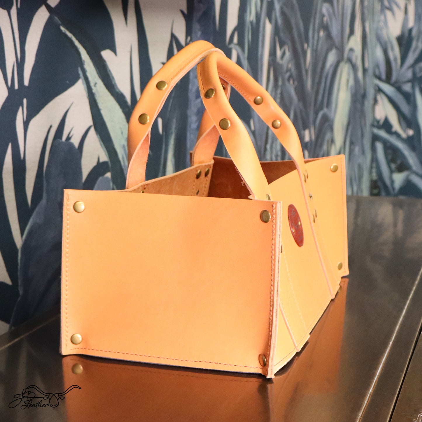 Squat Tote Organization Basket - Jon B Leather