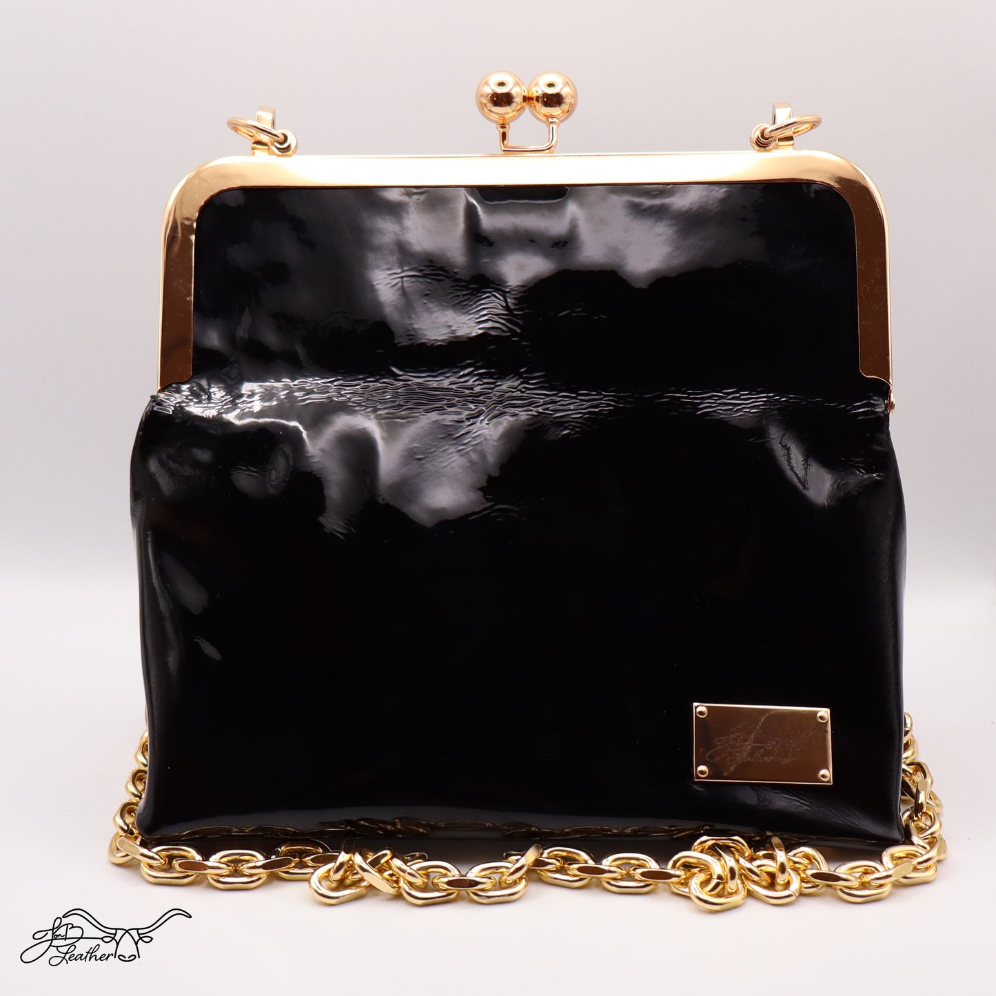 Patent Leather Kiss Clutch - Jon B Leather