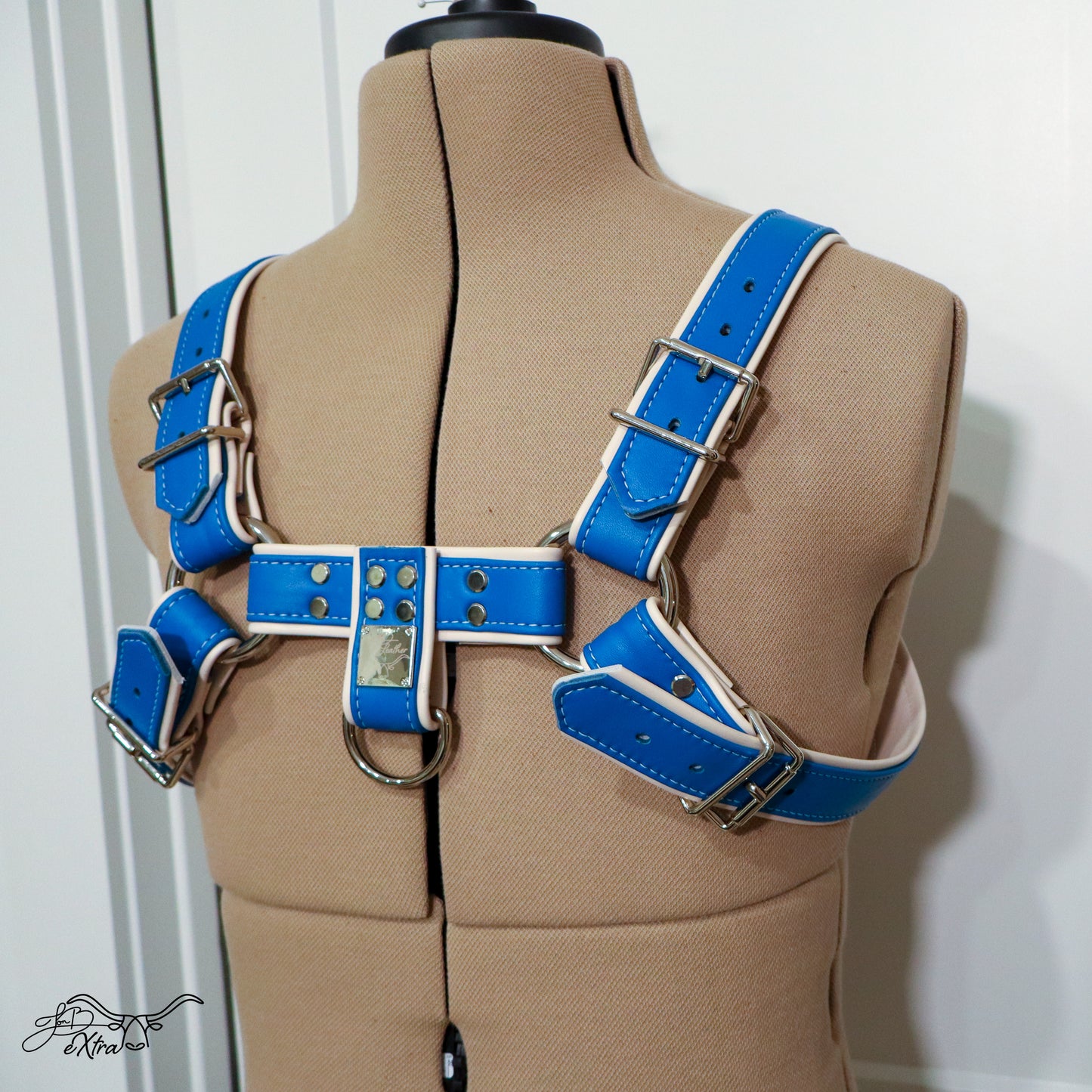 JonBx Brilliant Blue Fashion Harness - Jon B Leather