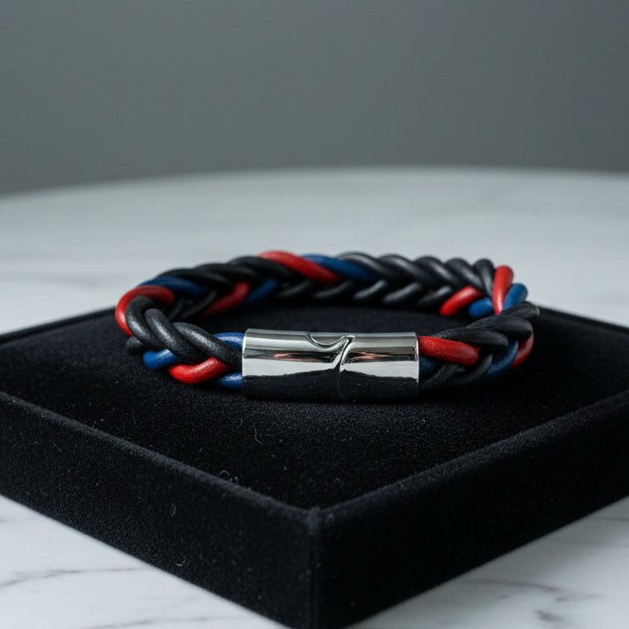 Braided Leather Cord Bracelet - Leather Pride