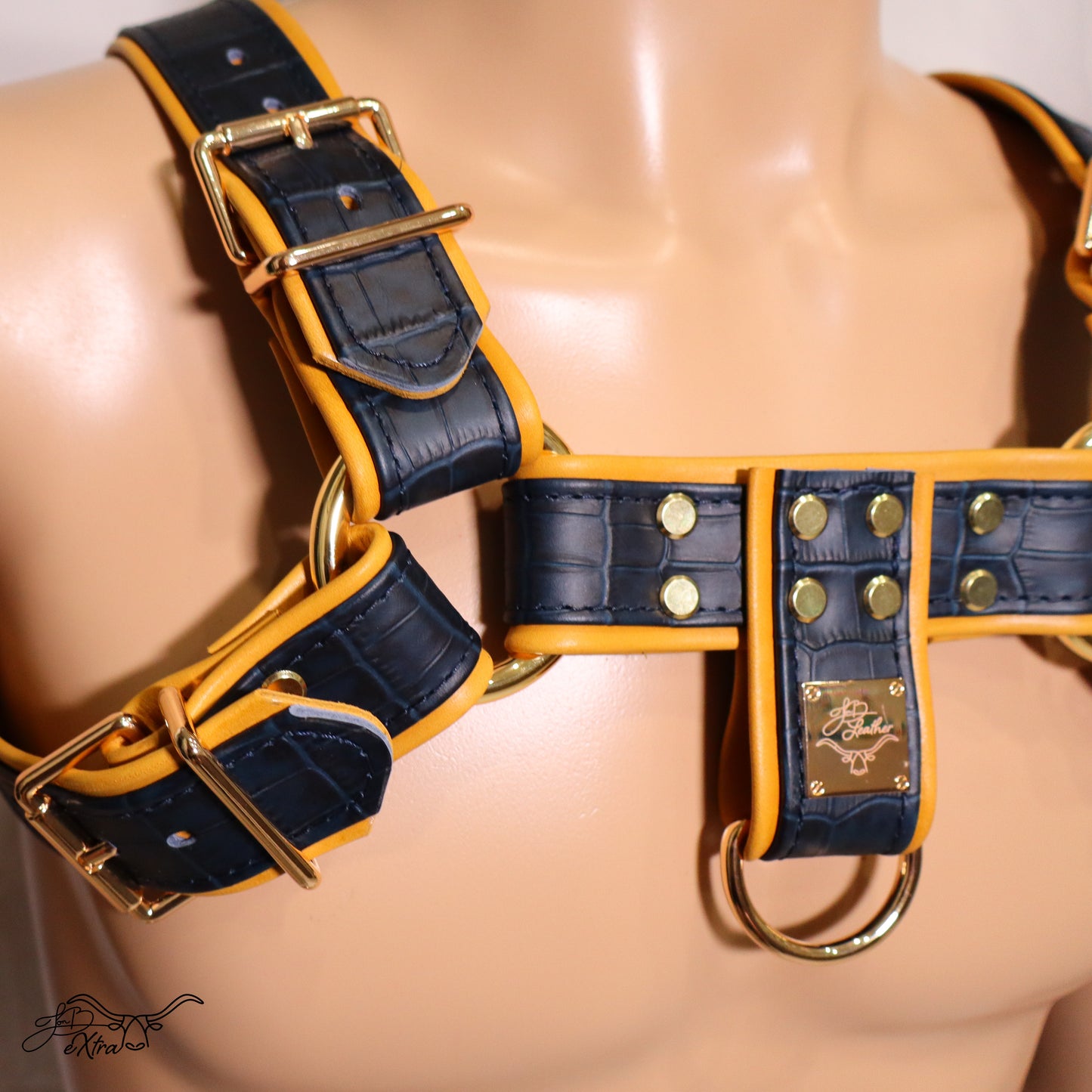 JonBx Navy Alligator and Tan Fashion Harness