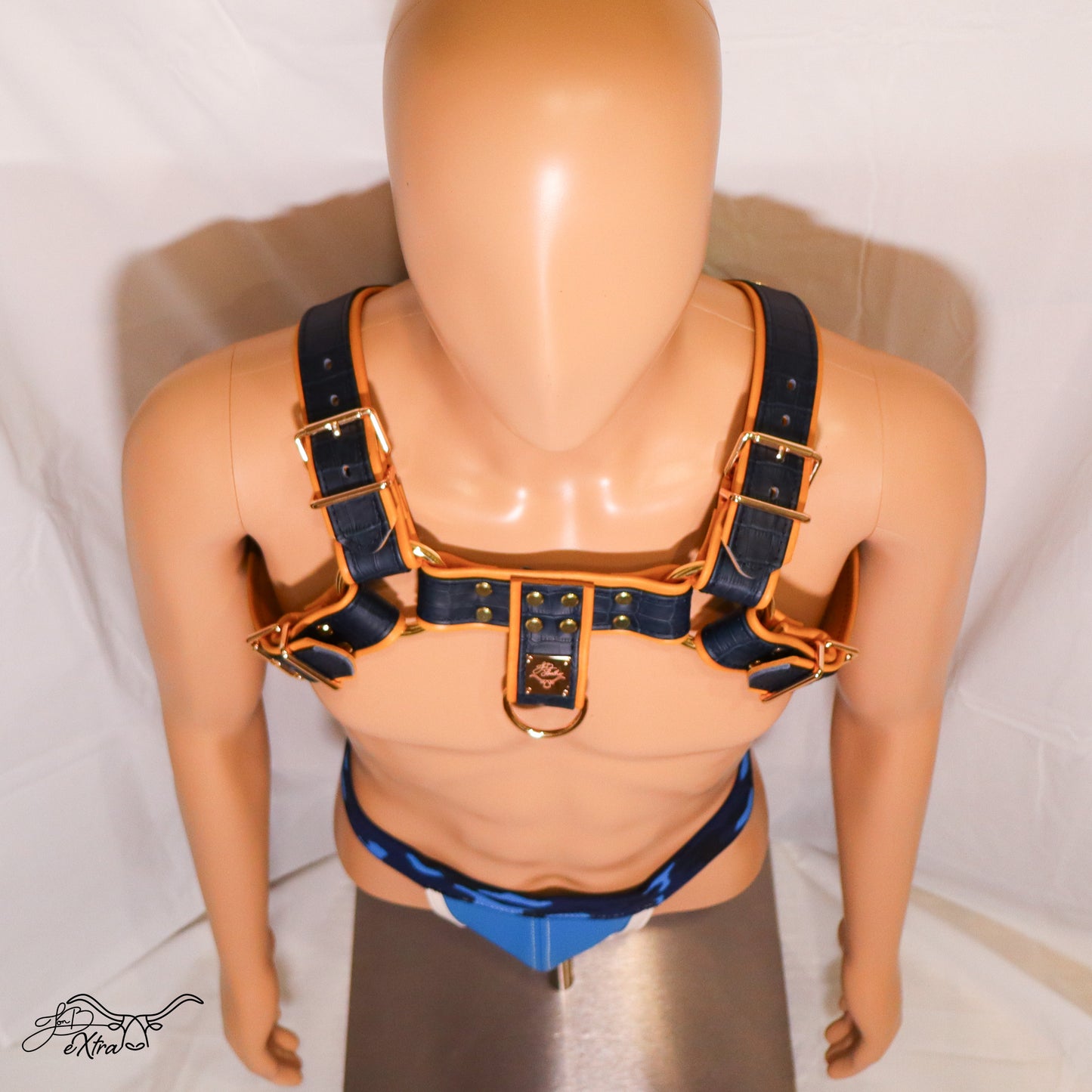 JonBx Navy Alligator and Tan Fashion Harness