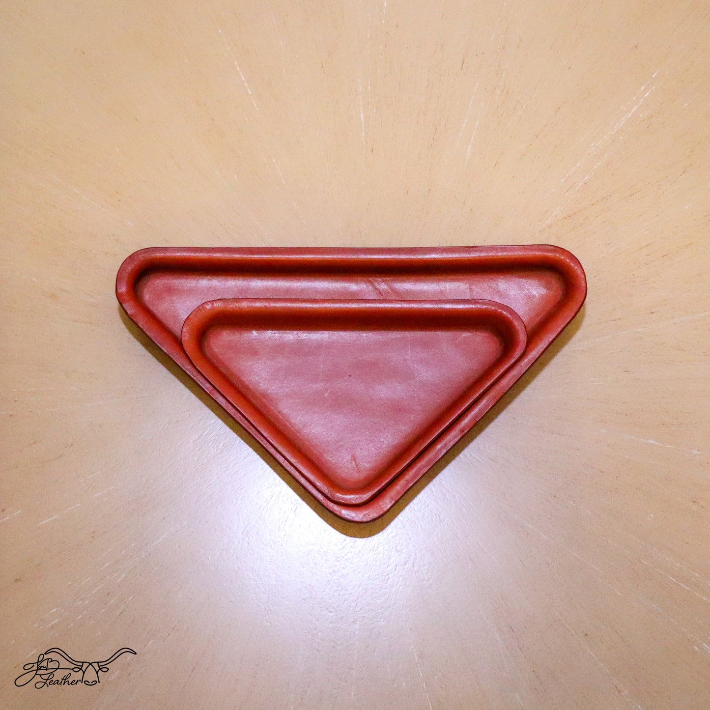 Triangular Molded Leather Decorative Tray