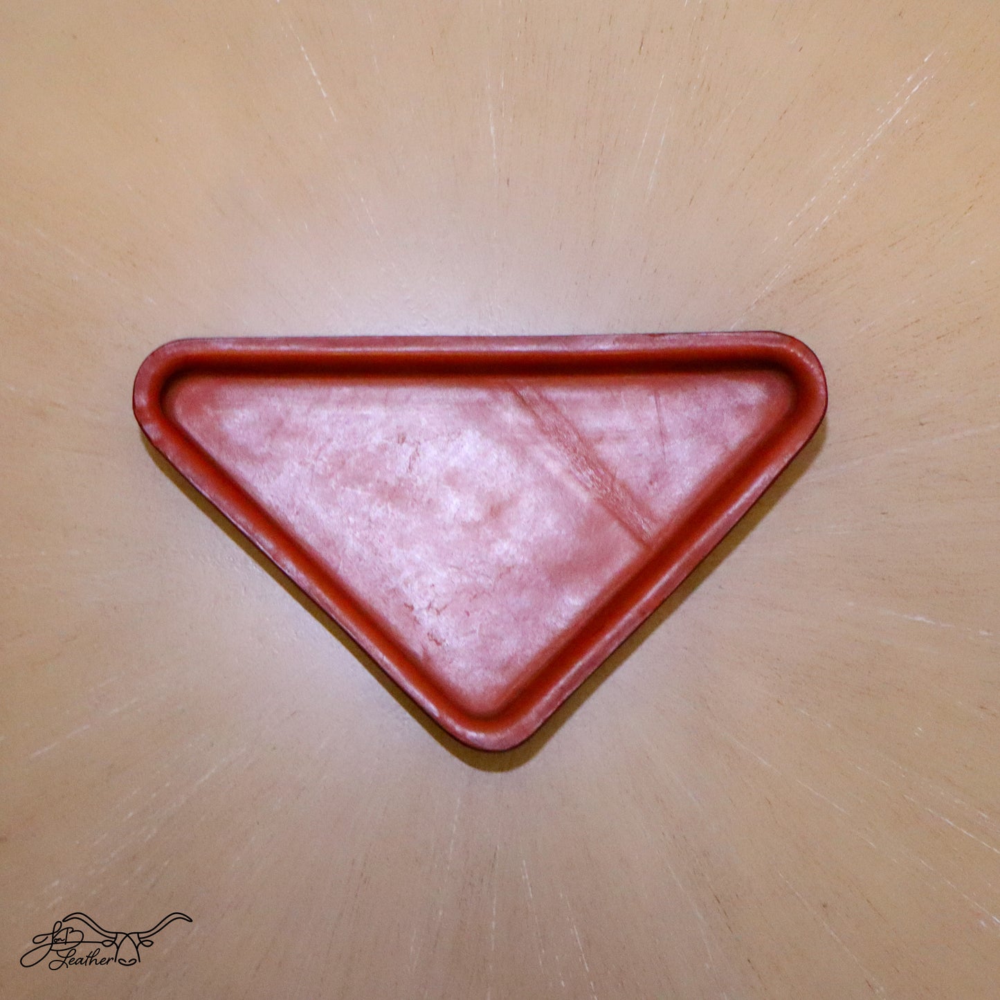 Triangular Molded Leather Decorative Tray