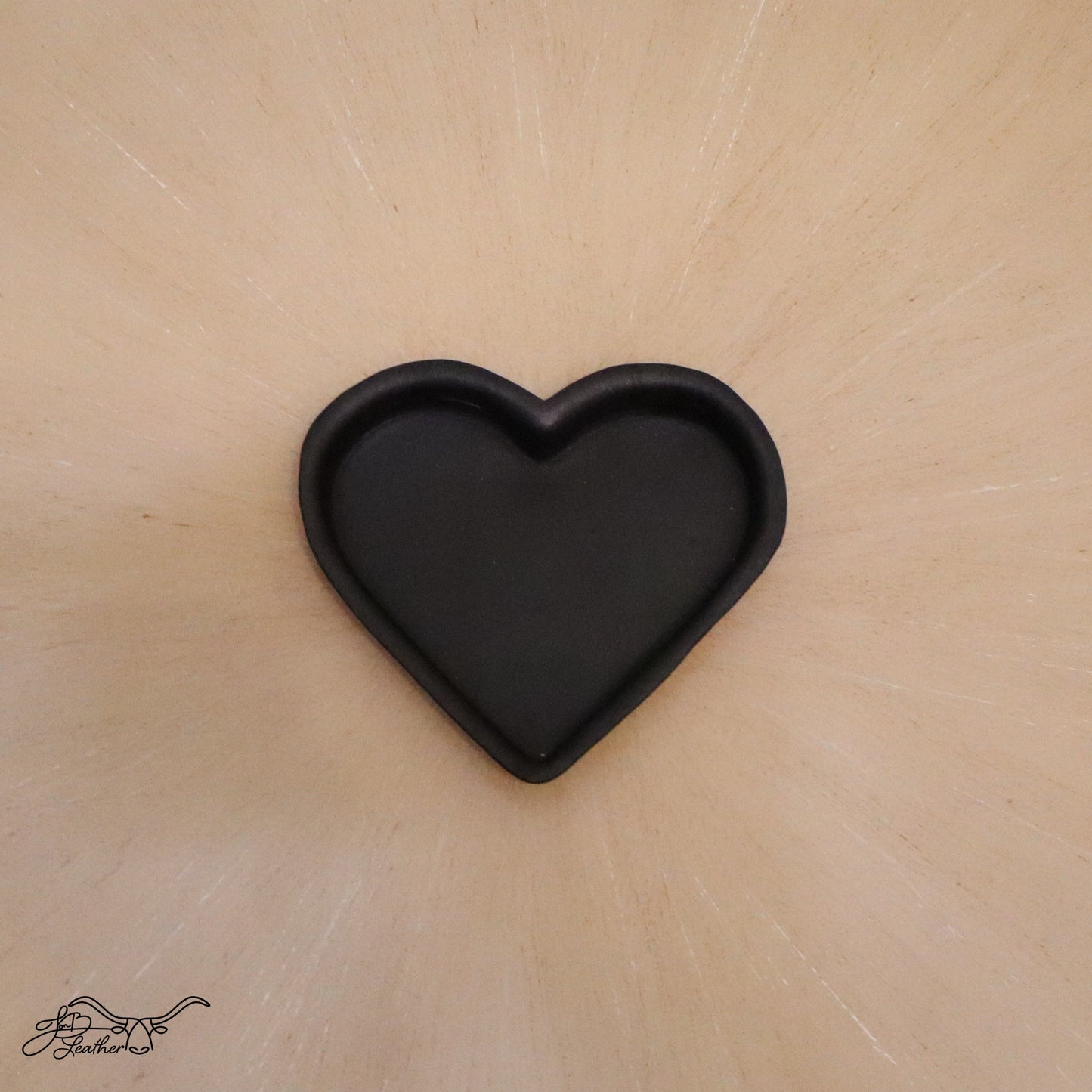 Heart Molded Leather Decorative Tray