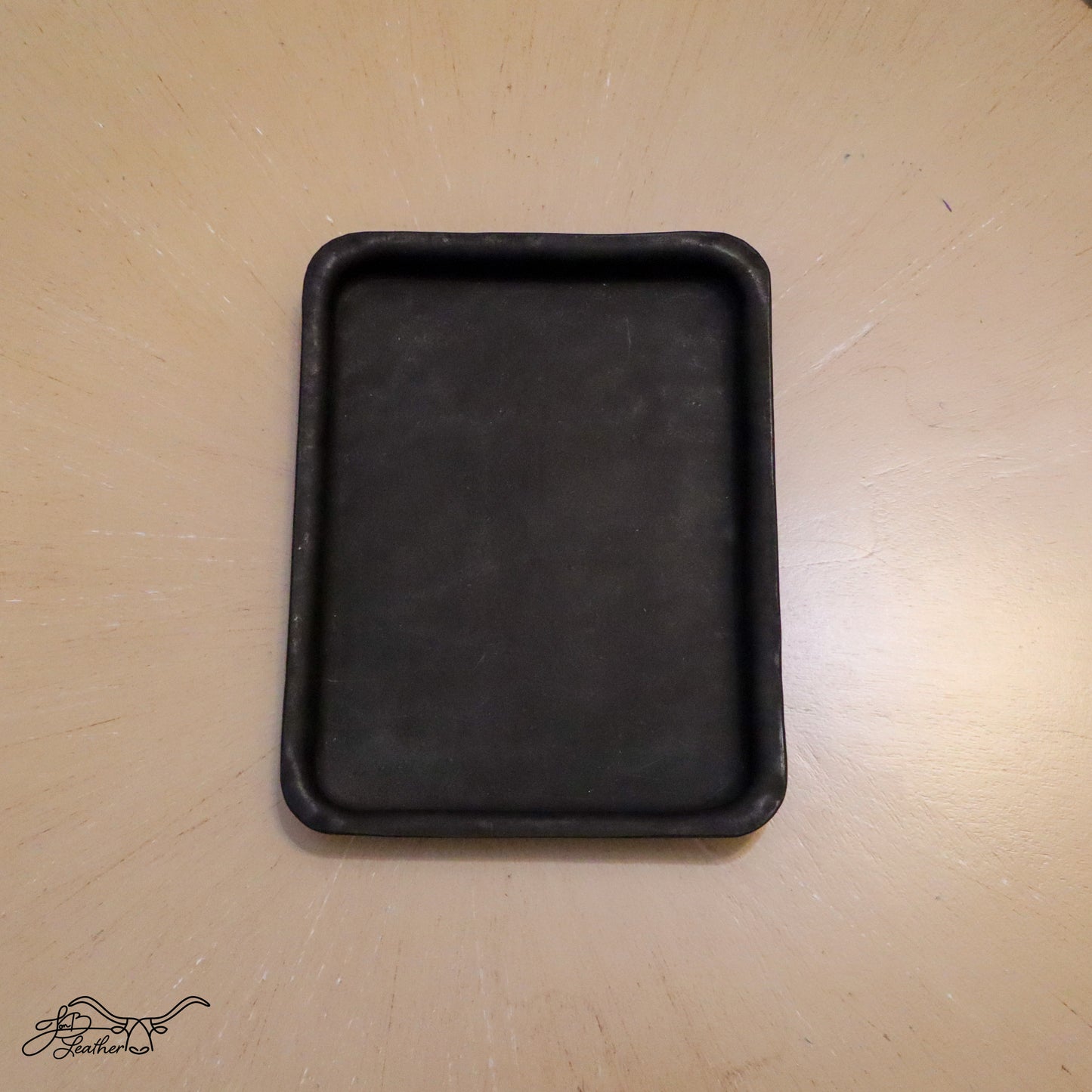 Rectangular Molded Leather Decorative Tray