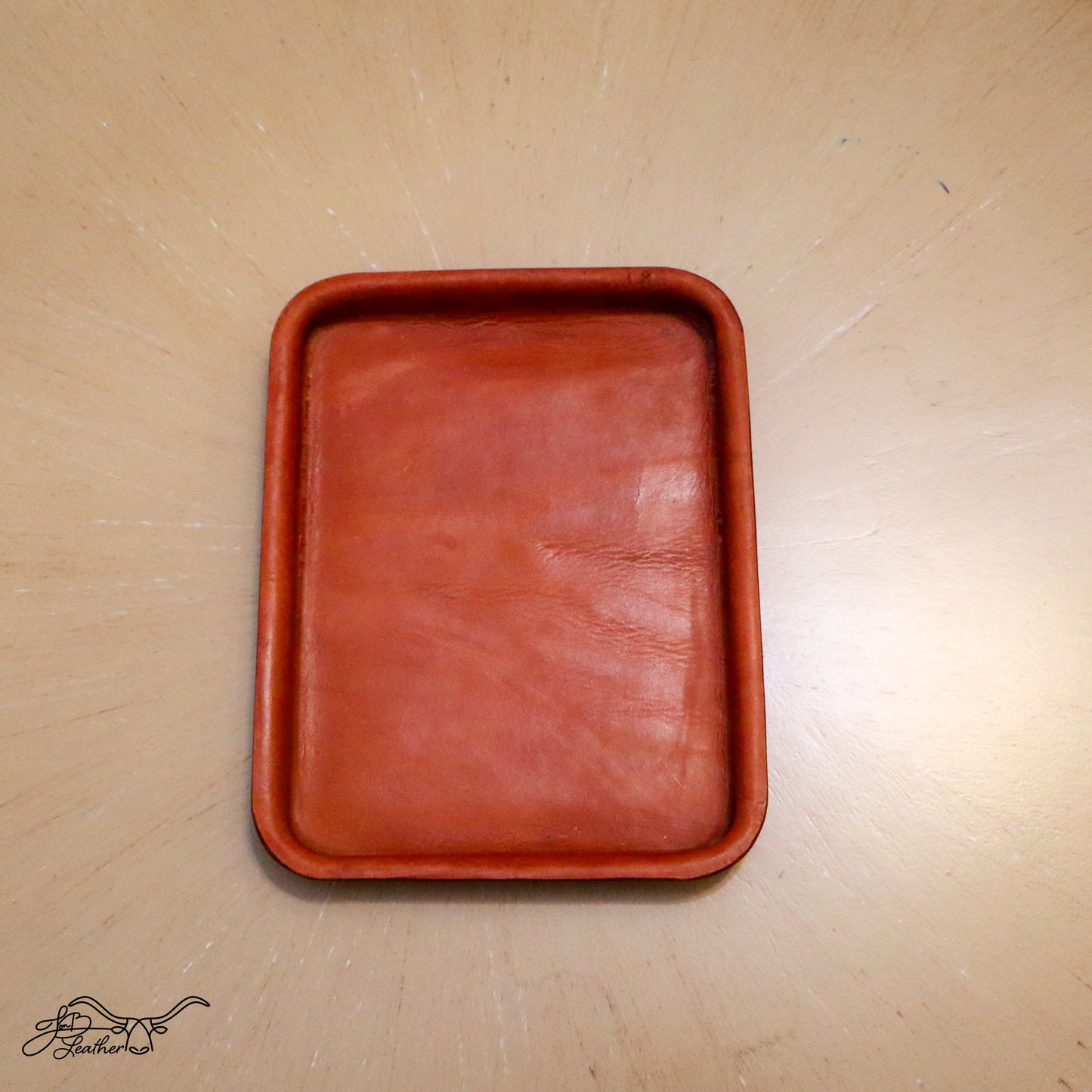 Rectangular Molded Leather Decorative Tray