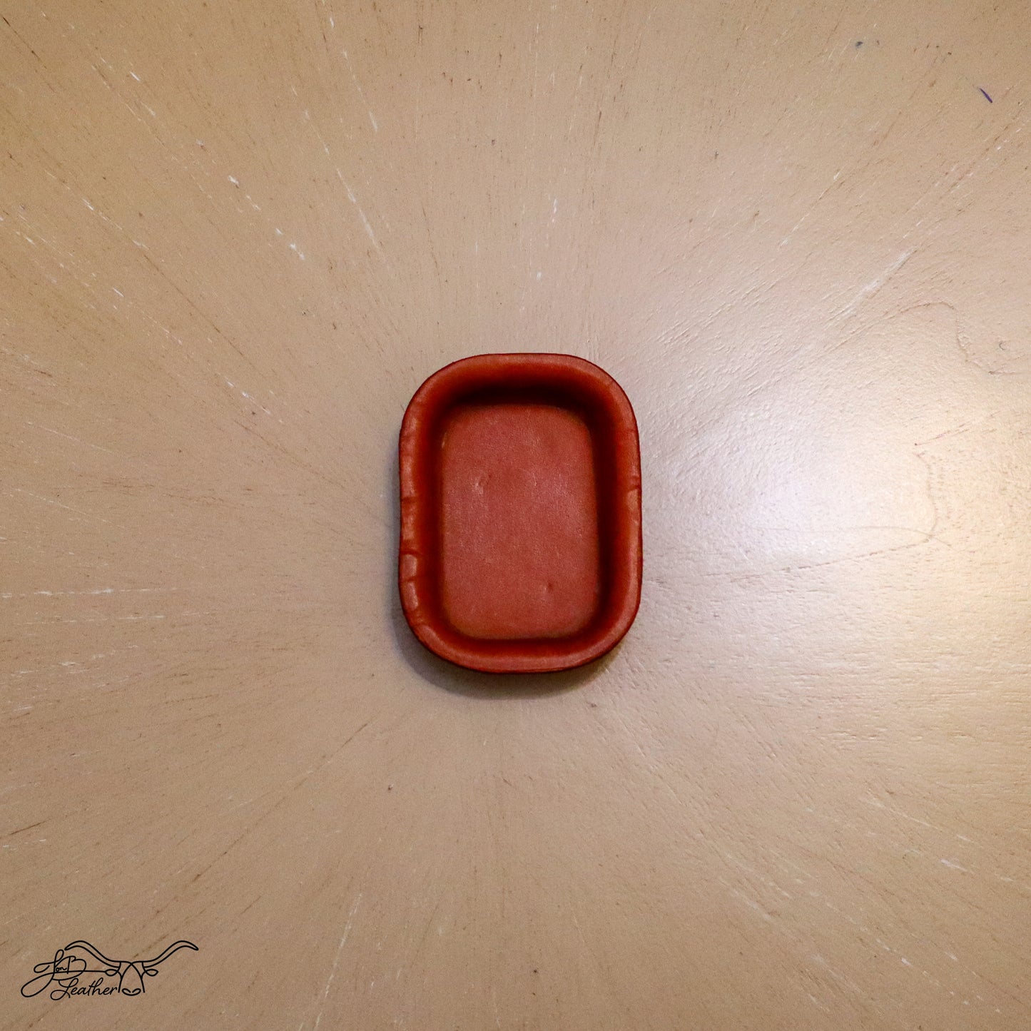 Rectangular Molded Leather Decorative Tray