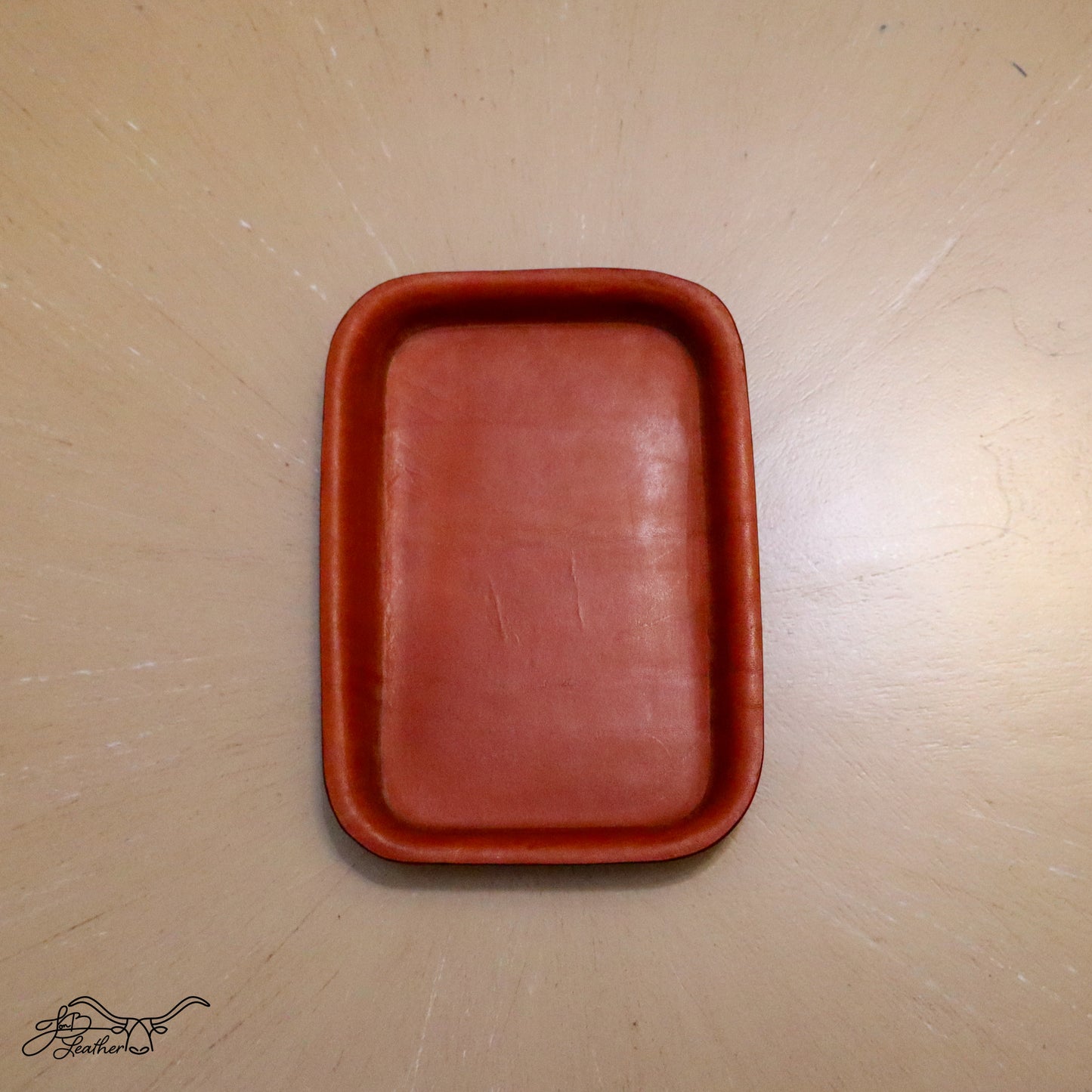 Rectangular Molded Leather Decorative Tray