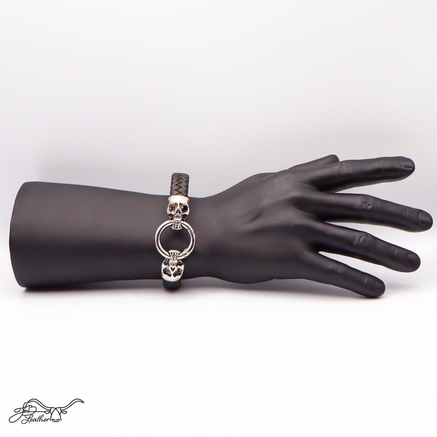 Dueling Skulls Bracelet Flat Cord