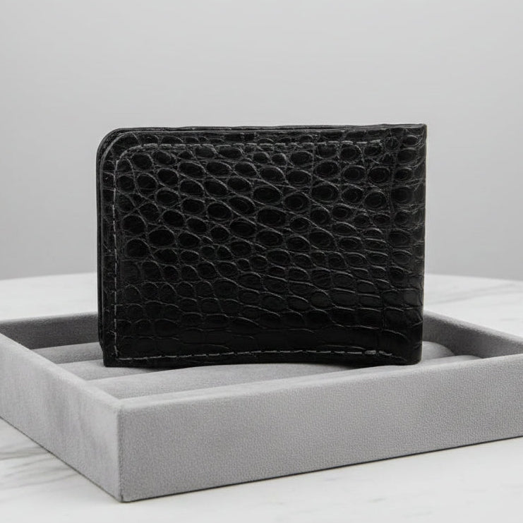 Beau Vault Exotic Bifold Money Clip Wallet | Alligator