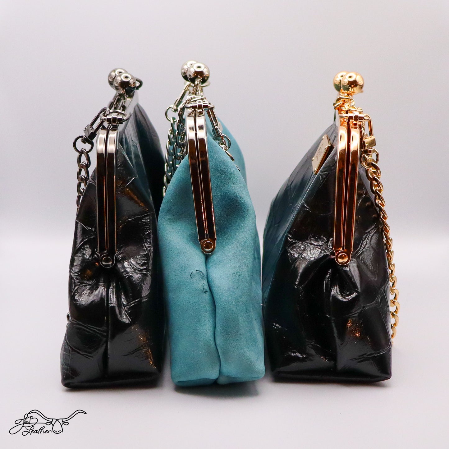Classic Leather Kiss Clutch
