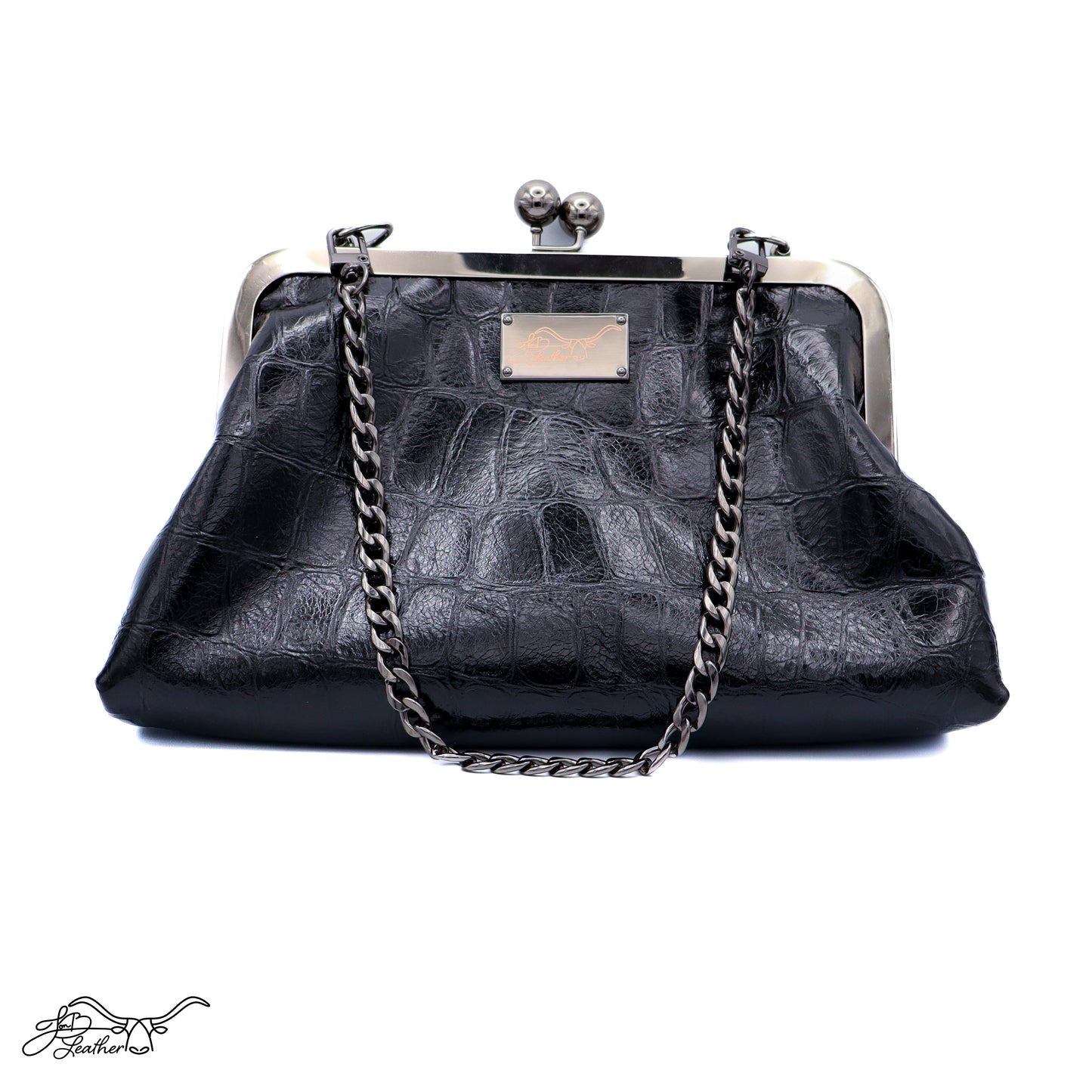Classic Leather Kiss Clutch