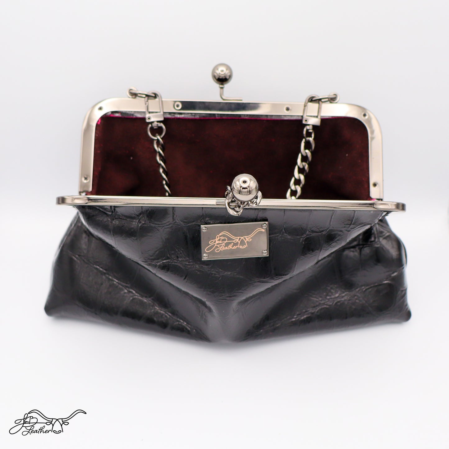 Classic Leather Kiss Clutch