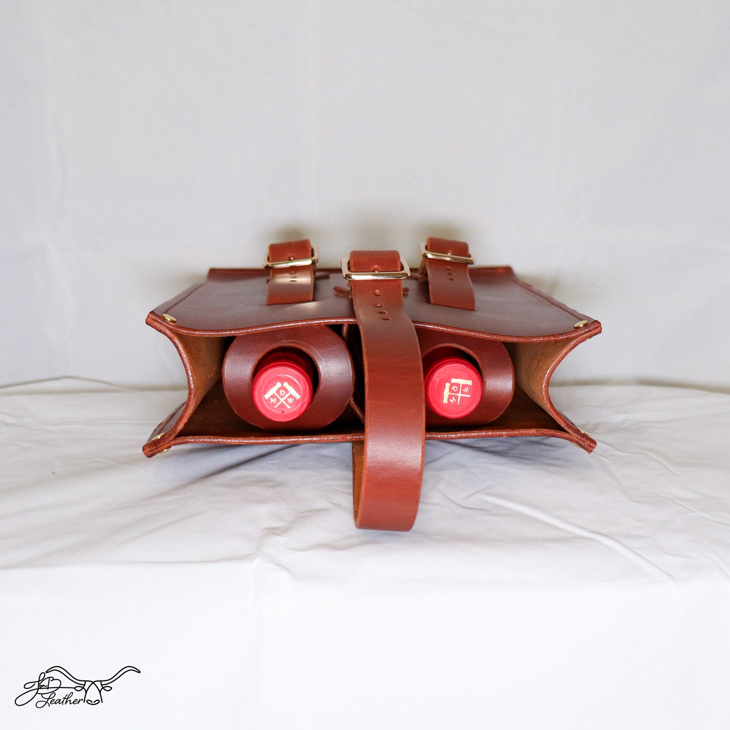 Artisan Wine Tote | Handmade Full Grain Leather Wine Carrier