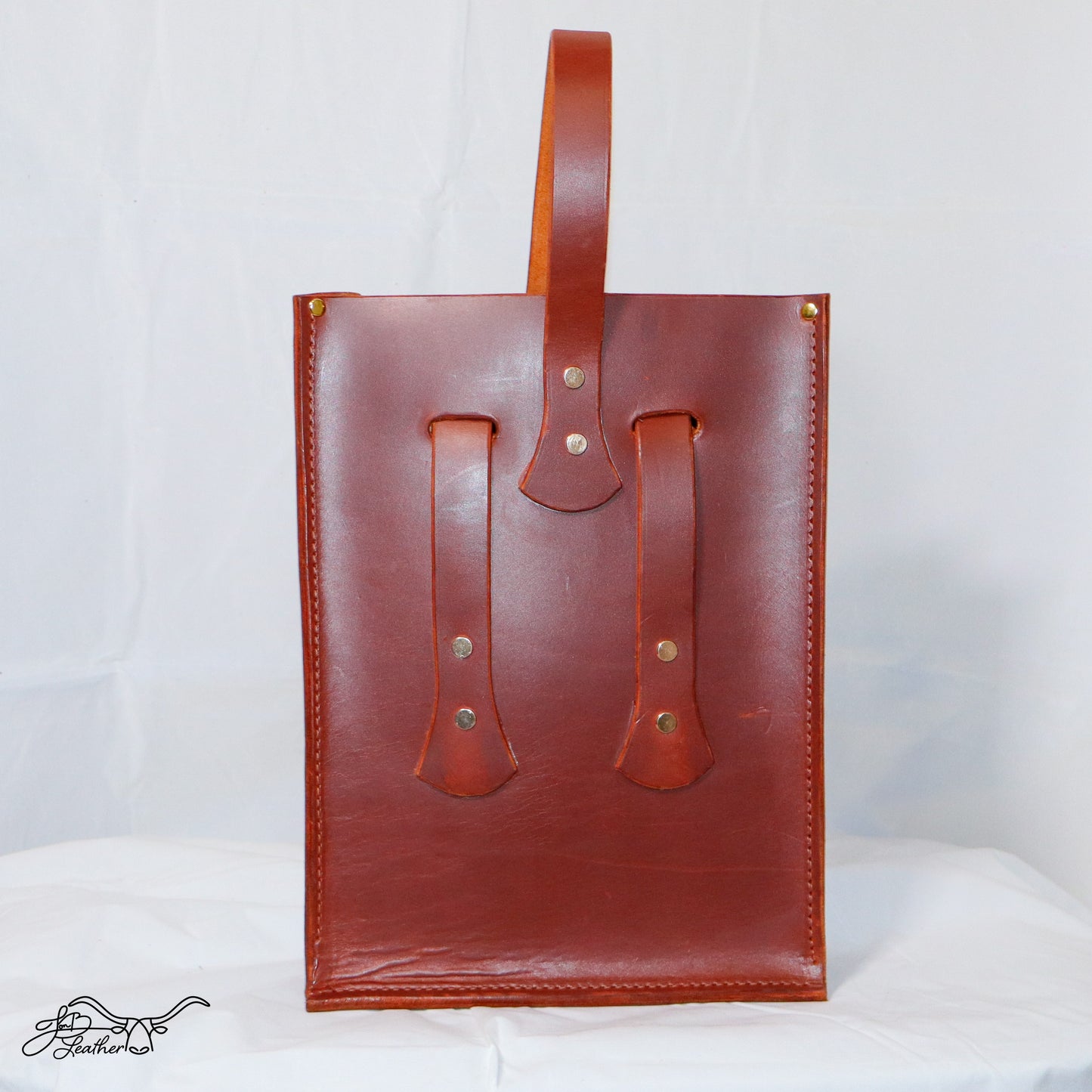 Artisan Wine Tote | Handmade Full Grain Leather Wine Carrier