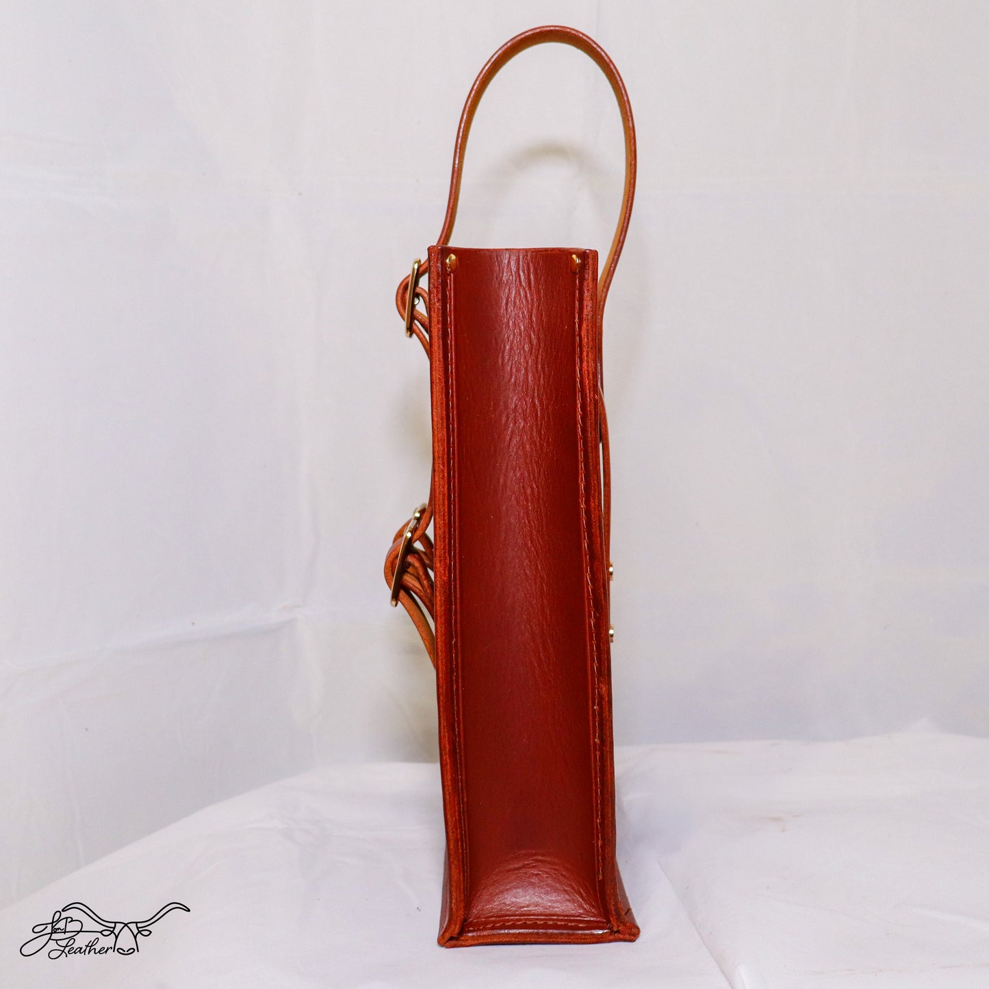 Artisan Wine Tote | Handmade Full Grain Leather Wine Carrier