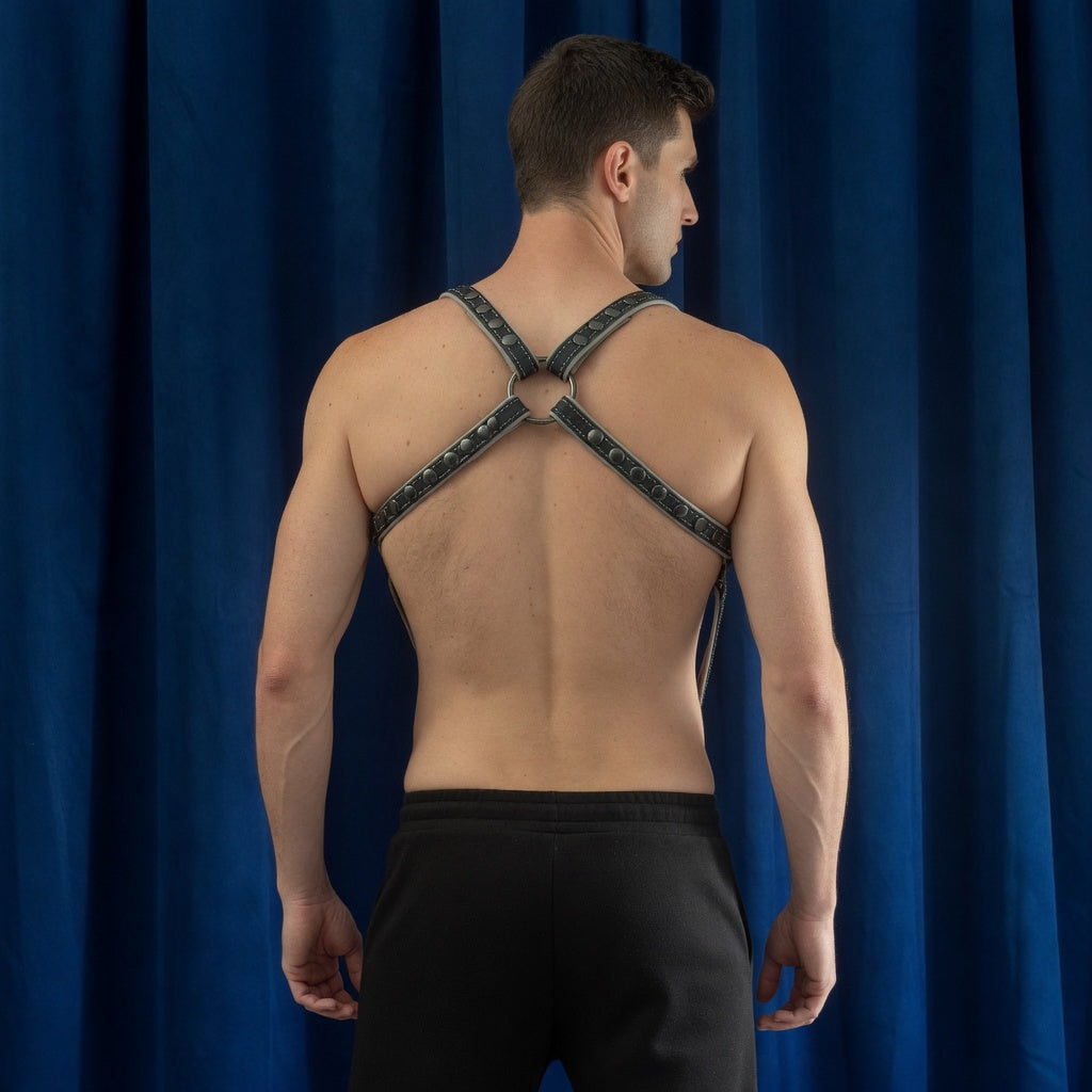 Ranger Harness - Navy Croc Embossed | Gray