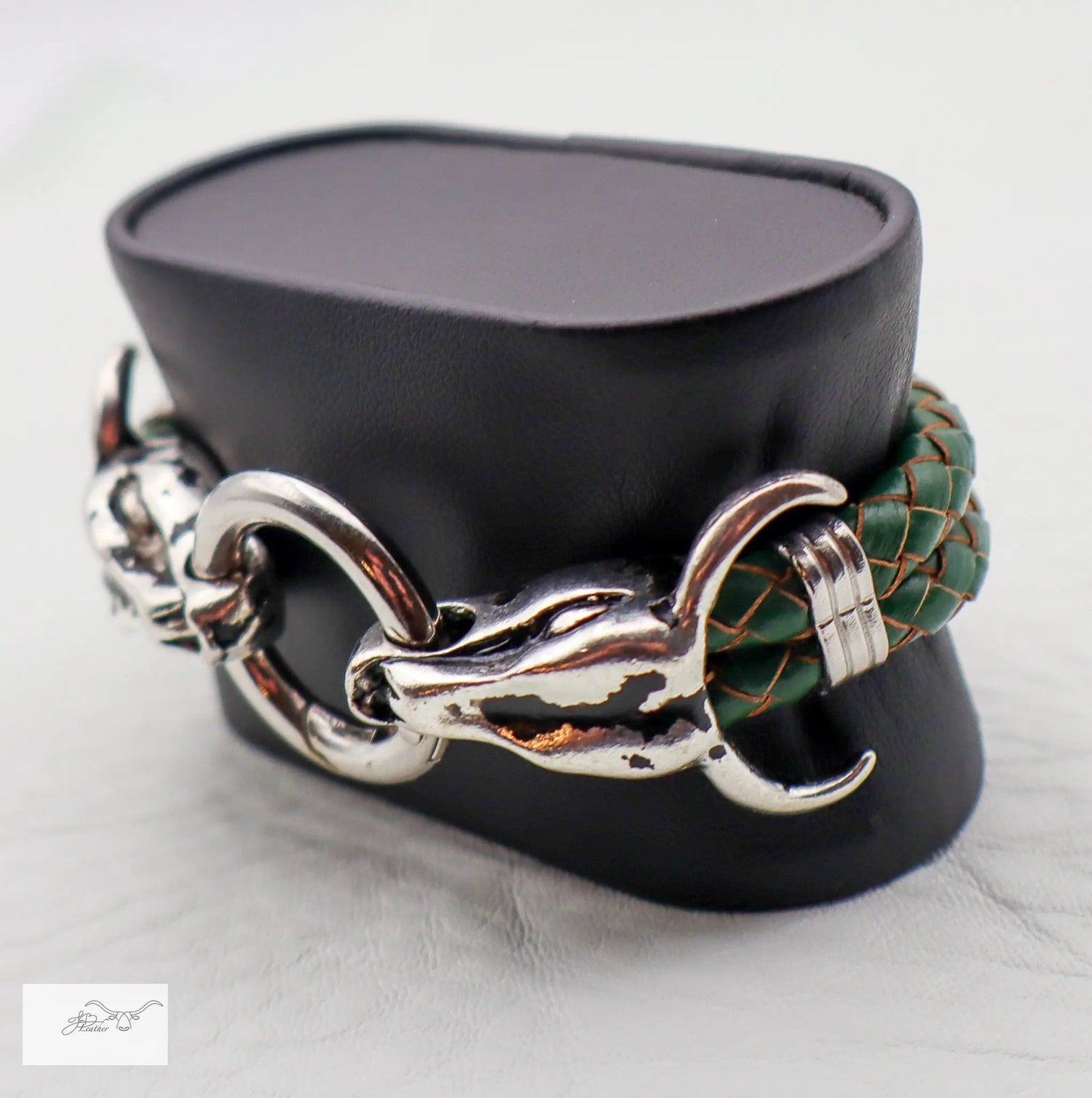 Leather longhorn bracelet