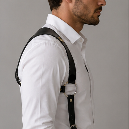2 Point Leather Dress suspenders