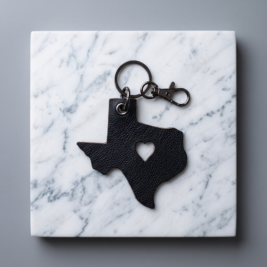 Big Texas Love Leather Keychain