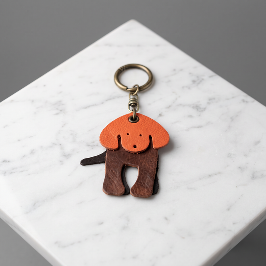 Dog Leather Keychain
