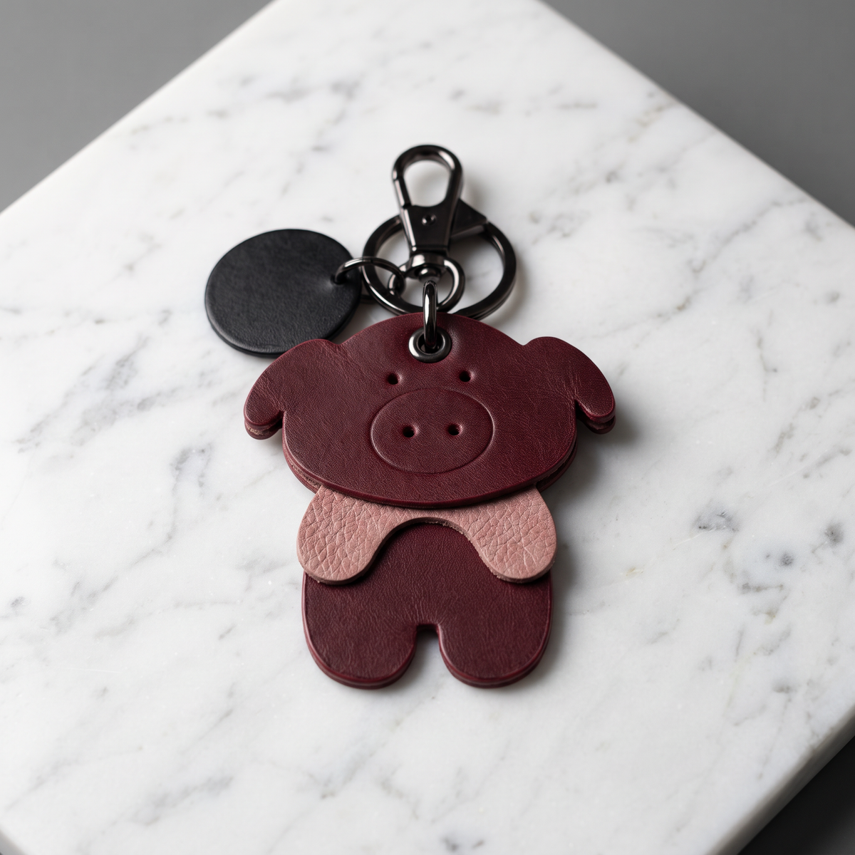 Piggy Leather Keychain
