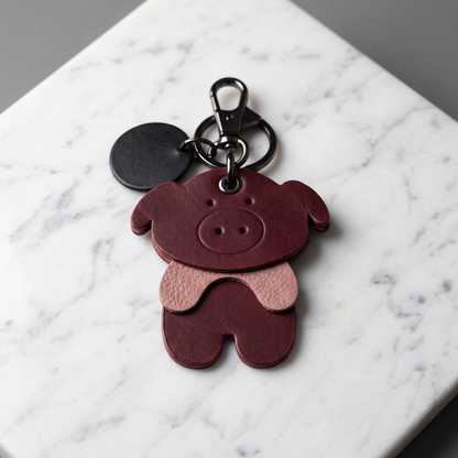 Piggy Leather Keychain