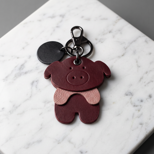 Piggy Leather Keychain