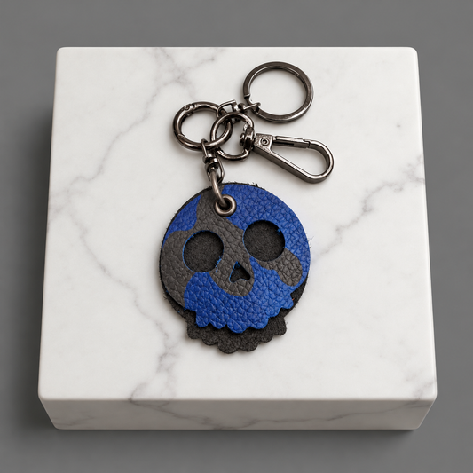 Skull Leather Keychain