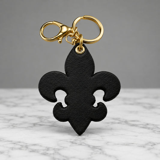 Fleur de Lis Leather Keychain