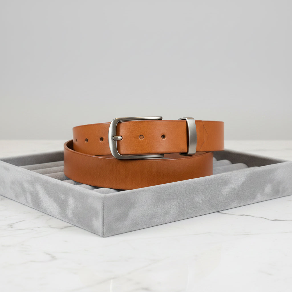 Geometric Belt Full Grain Leather