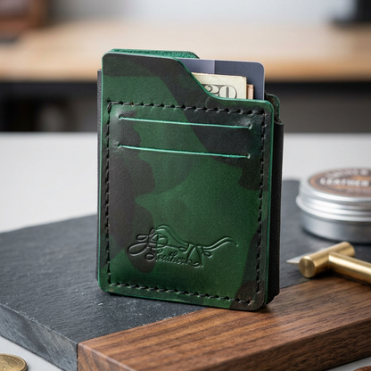 Camo Leather Card Wallet
