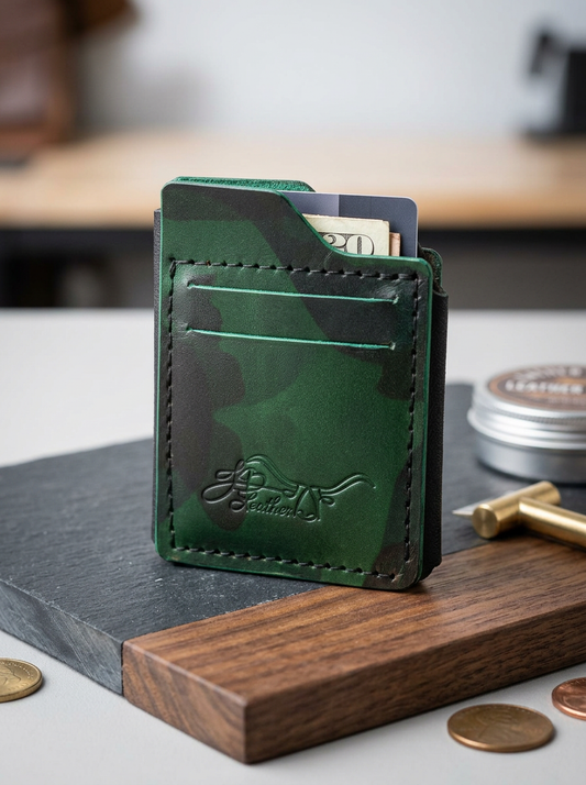 Camo Leather Card Wallet