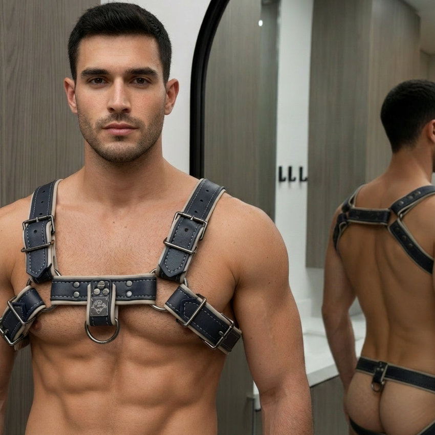 JonBx Light Gray and Navy Fashion Harness