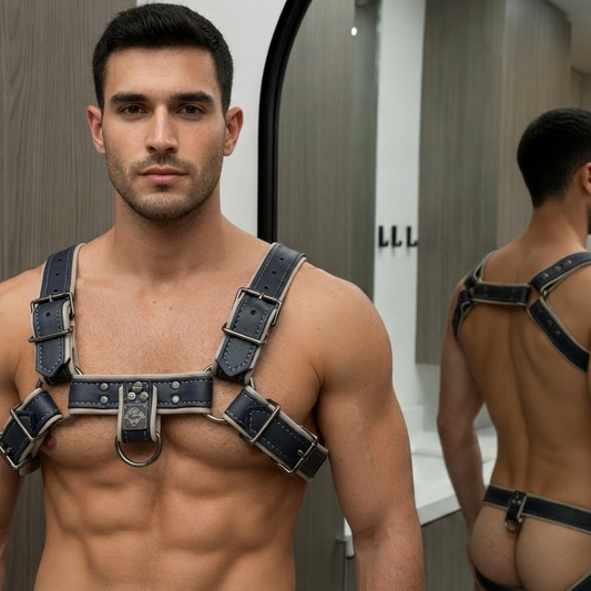 JonBx Light Gray and Navy Fashion Harness