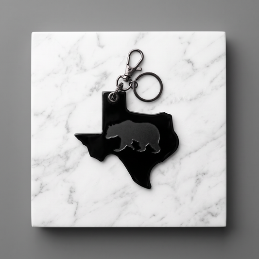 Big Texas Bear Leather Keychain
