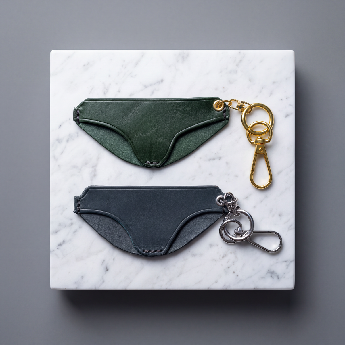 Undies Leather Card Holder Keychain