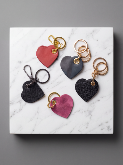 Heart Leather Keychain